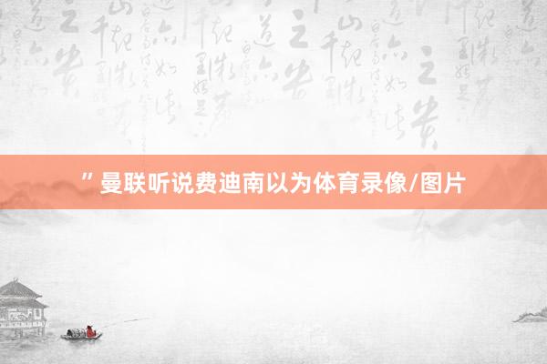 ”曼联听说费迪南以为体育录像/图片