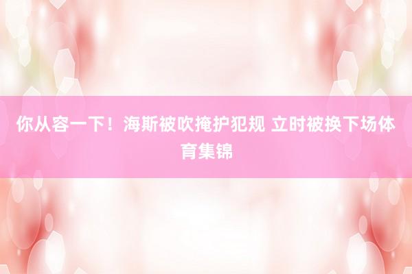 你从容一下！海斯被吹掩护犯规 立时被换下场体育集锦