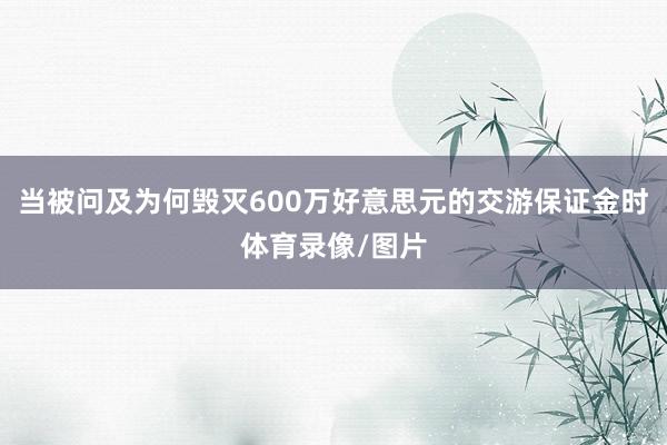 当被问及为何毁灭600万好意思元的交游保证金时体育录像/图片