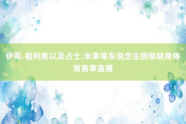 伊哥.祖利奧以及占士.米拿等东说念主因傷缺席体育赛事直播
