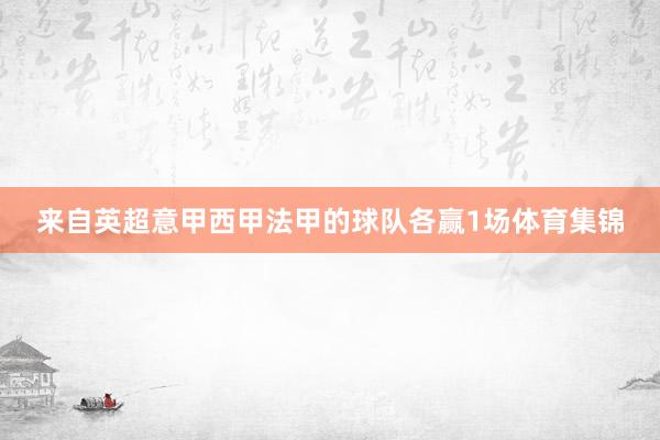 来自英超意甲西甲法甲的球队各赢1场体育集锦