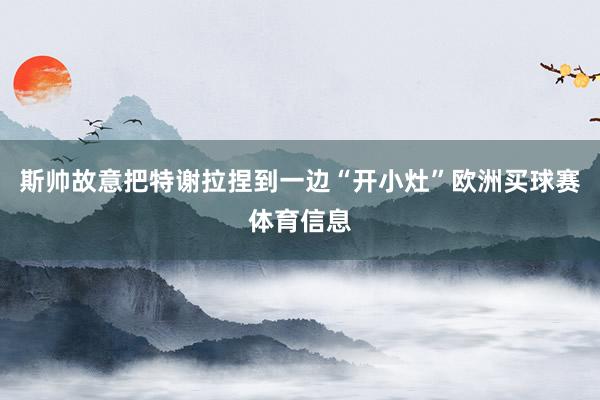 斯帅故意把特谢拉捏到一边“开小灶”欧洲买球赛体育信息
