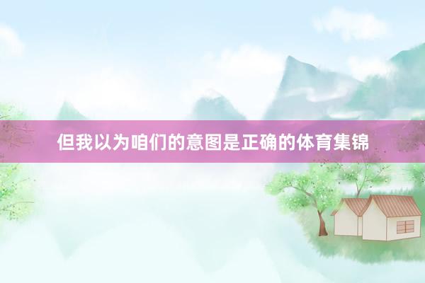 但我以为咱们的意图是正确的体育集锦