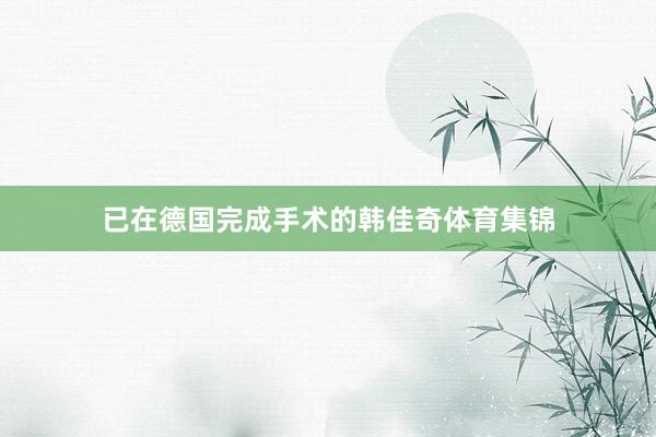 已在德国完成手术的韩佳奇体育集锦