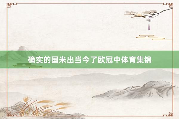 确实的国米出当今了欧冠中体育集锦