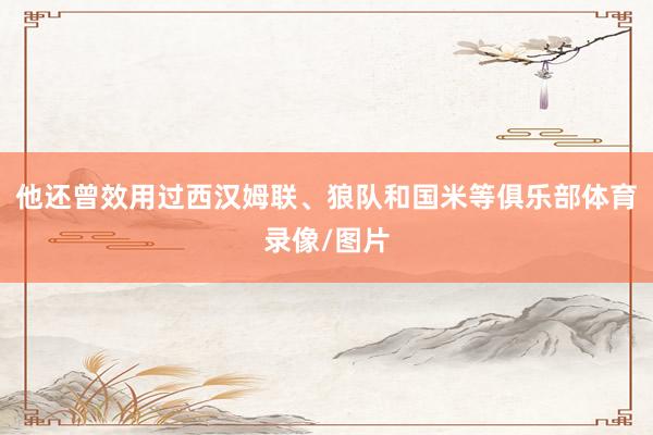 他还曾效用过西汉姆联、狼队和国米等俱乐部体育录像/图片