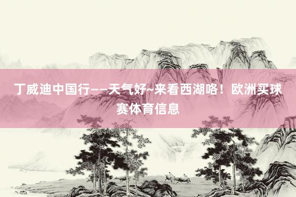 丁威迪中国行——天气好~来看西湖咯！欧洲买球赛体育信息