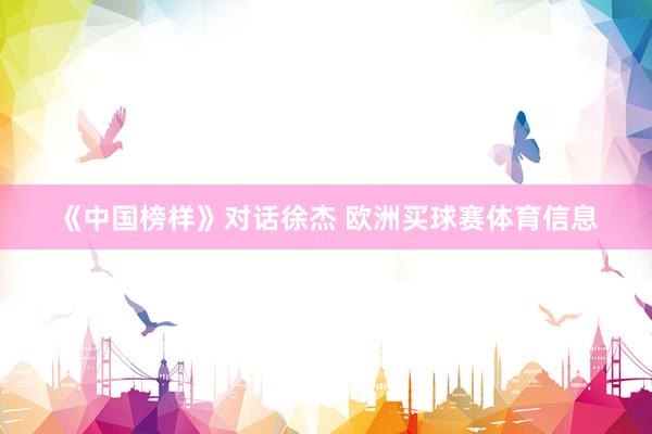 《中国榜样》对话徐杰 欧洲买球赛体育信息