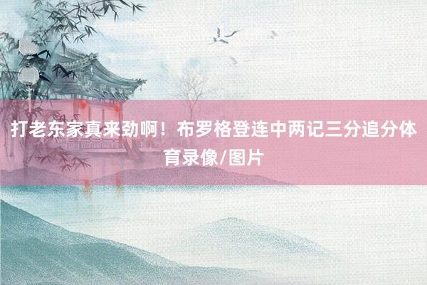打老东家真来劲啊！布罗格登连中两记三分追分体育录像/图片