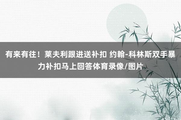 有来有往！莱夫利跟进送补扣 约翰-科林斯双手暴力补扣马上回答体育录像/图片