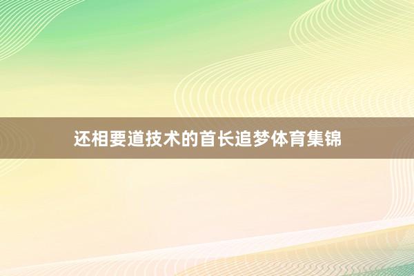 还相要道技术的首长追梦体育集锦