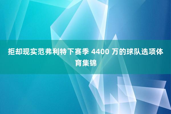 拒却现实范弗利特下赛季 4400 万的球队选项体育集锦
