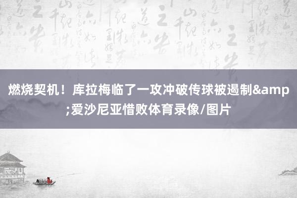 燃烧契机！库拉梅临了一攻冲破传球被遏制&爱沙尼亚惜败体育录像/图片
