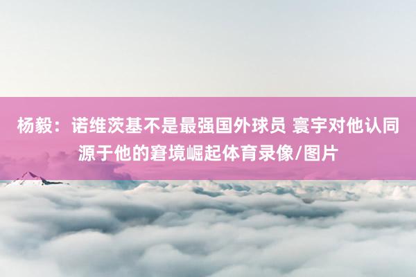杨毅:诺维茨基不是最强国外球员 寰宇对他认同源于他的窘境崛起体育录像/图片