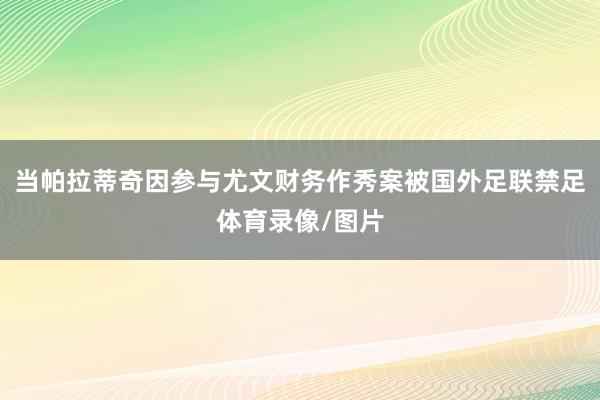 当帕拉蒂奇因参与尤文财务作秀案被国外足联禁足体育录像/图片