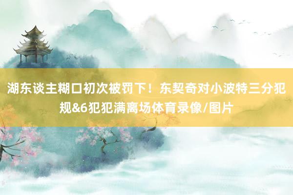 湖东谈主糊口初次被罚下！东契奇对小波特三分犯规&6犯犯满离场体育录像/图片
