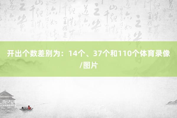 开出个数差别为:14个、37个和110个体育录像/图片